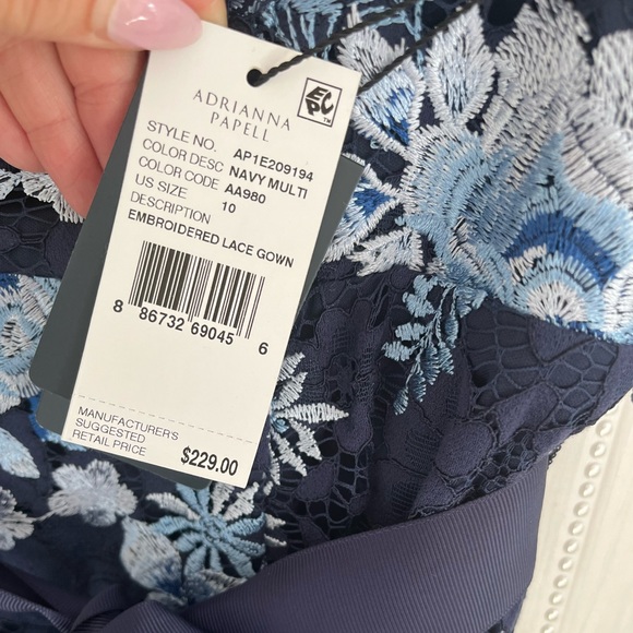 Adrianna Papell Blue Floral Maxi Dress - Picture 2 of 3